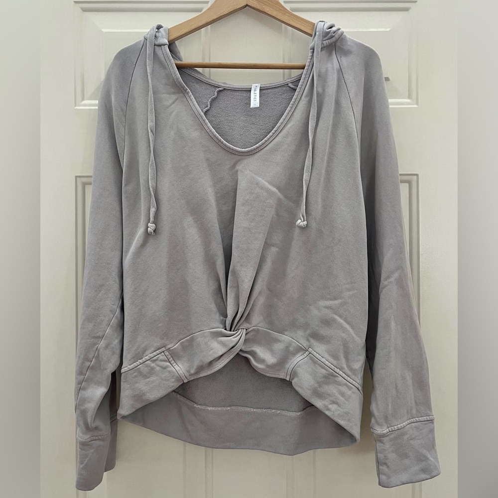 {Fabletics} Sydney Twist Front Hoodie in Grey - Womens Medium